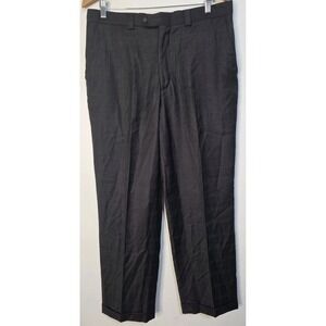 Linea Naturale 34x28 Brown Plaid 100% Wool Dress Pants‎ Slacks Trousers Career